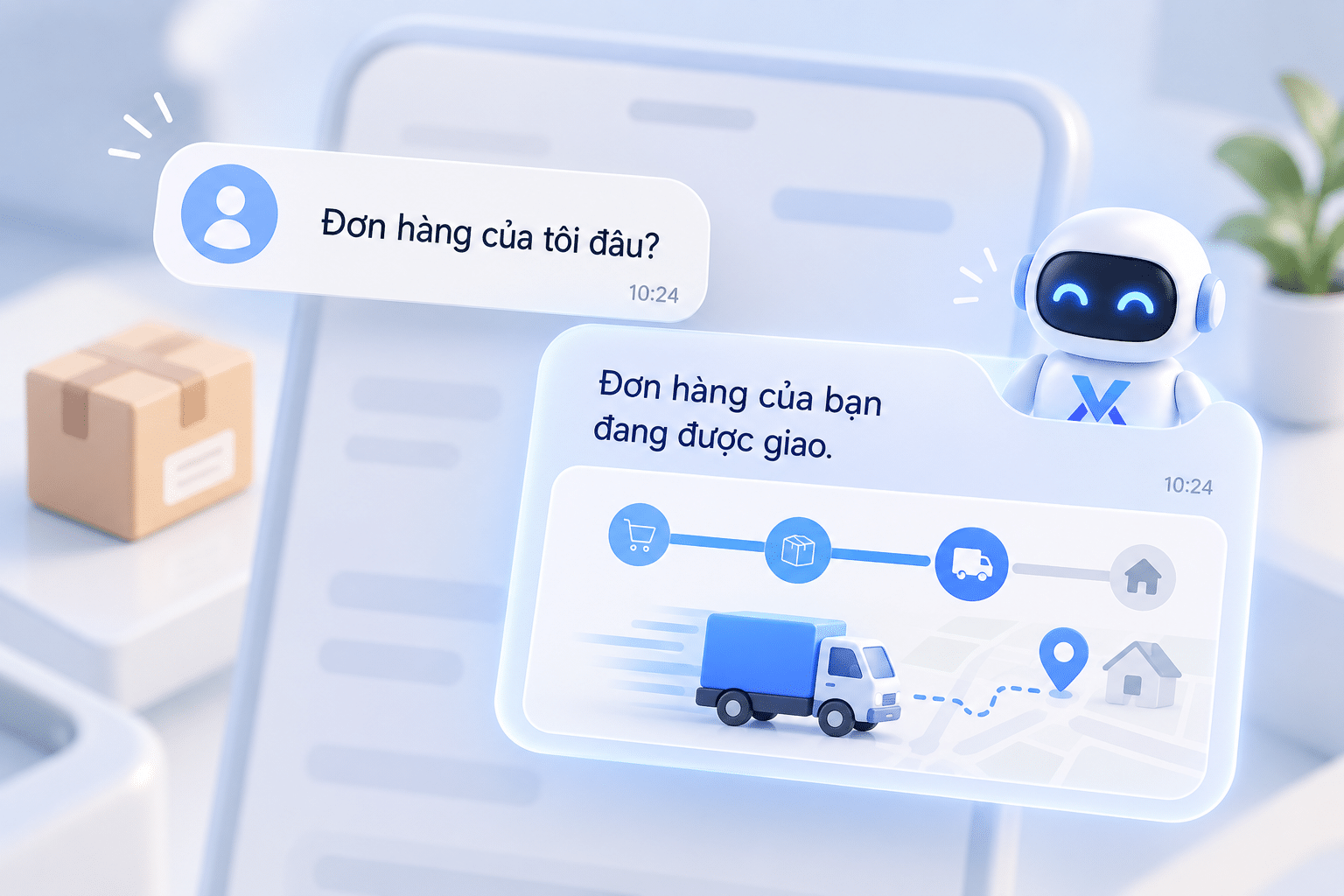 AI chăm sóc khách hàng tự động trả lời và xử lý đơn hàng 24/7